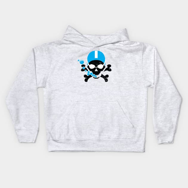 Swim Skull Kids Hoodie by atomguy